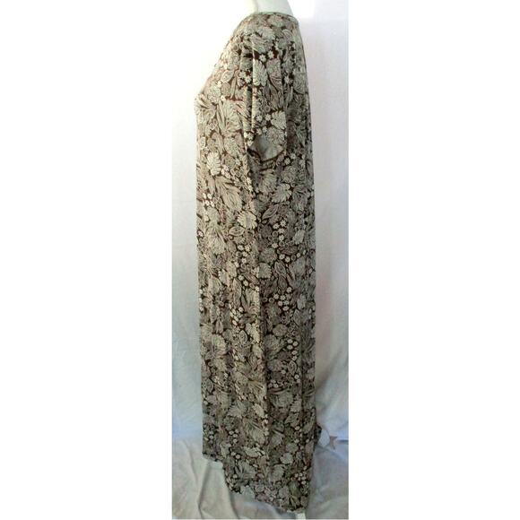 J. Jill Women's Brown & Cream Floral Print Short Sleeve Stretch Maxi Dress Large - Picture 4 of 10